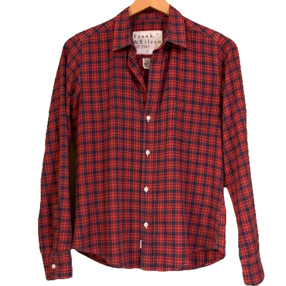 Frank & Eileen Barry Tailored Italian Flannel Button Up Plaid Shirt Size S